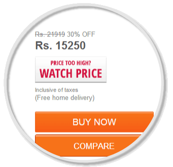Look out for the Price Watch Button added by Compare Hatke Extension.